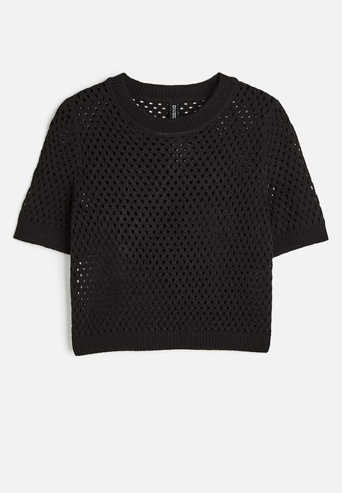 H&M - Hole-knit top - black