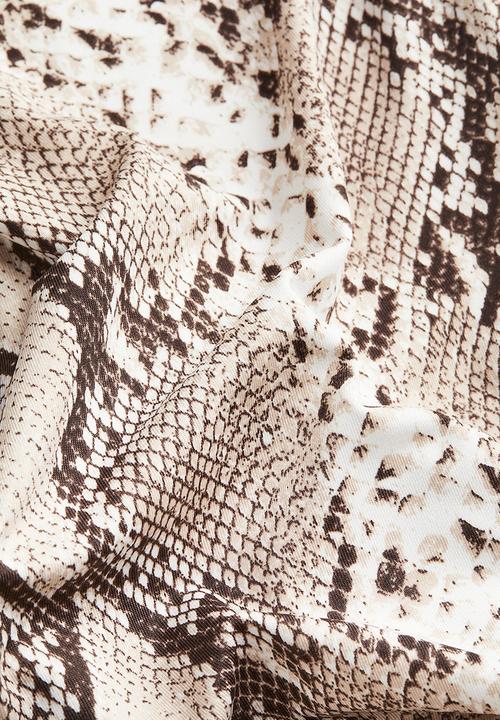 H&M - Jersey leggings -  beige snakeskin patterned 