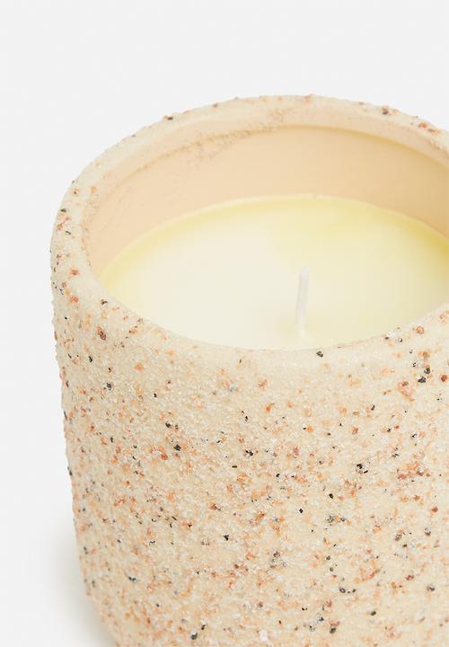 H&S - Textured ceramic candle - green/amber moss