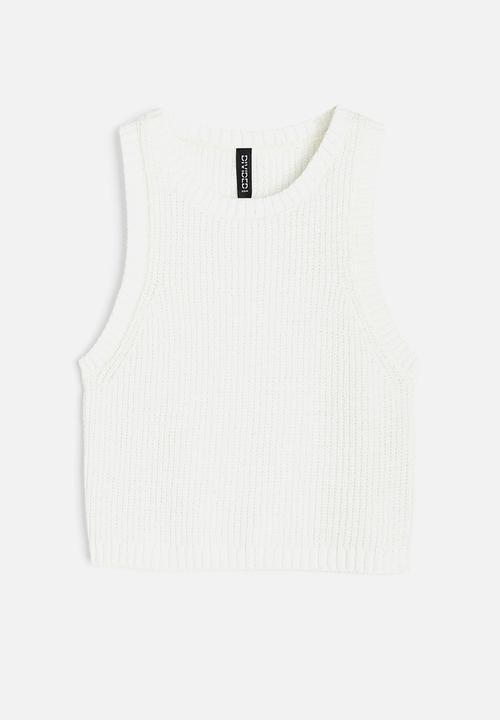 H&M - Rib-knit sweater vest - white