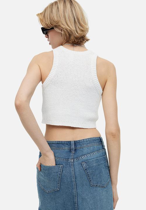 H&M - Rib-knit sweater vest - white