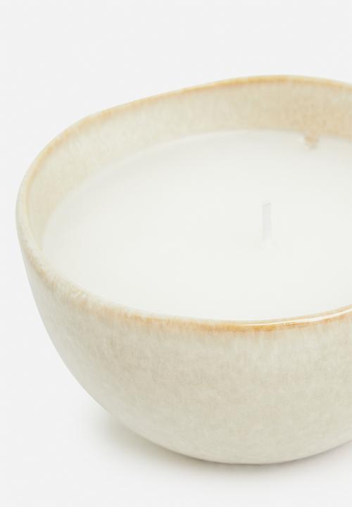 H&S - Porcelain bowl candle - white