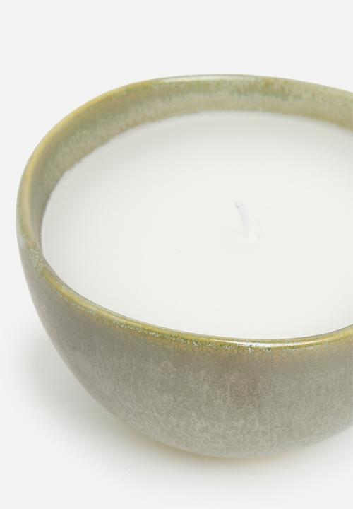 H&S - Porcelain bowl candle - green