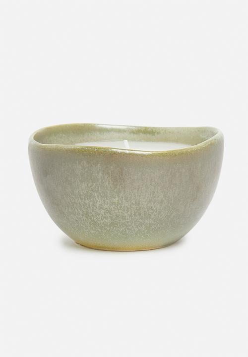 H&S - Porcelain bowl candle - green