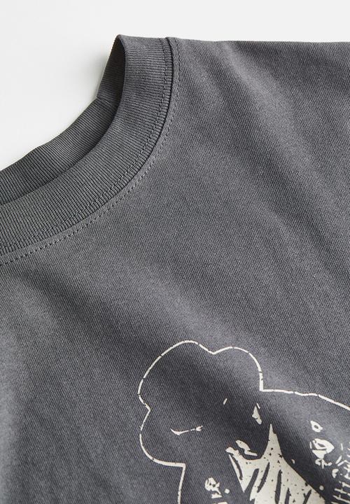 H&M - Oversized printed T-shirt - grey nashville