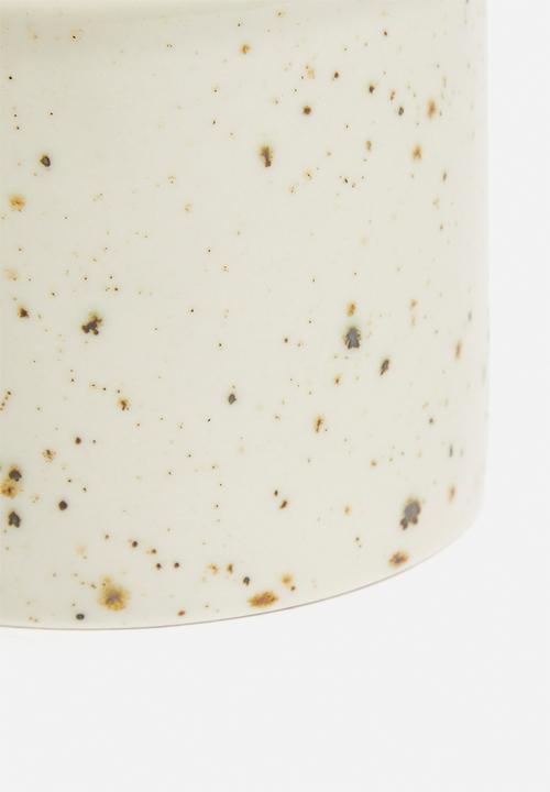 H&S - Speckle Ceramic Candle - Light Grey/Oud Wood