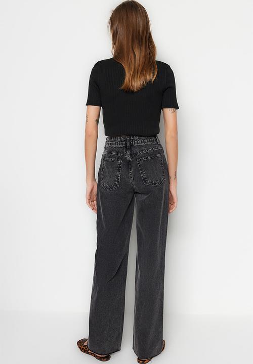 Trendyol - High rise wide leg  jeans - black
