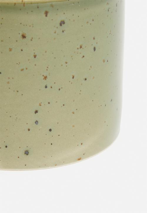 H&S - Speckle ceramic candle - green/amber moss