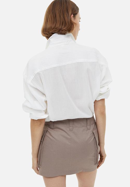 H&M - Oversized crinkled shirt - white