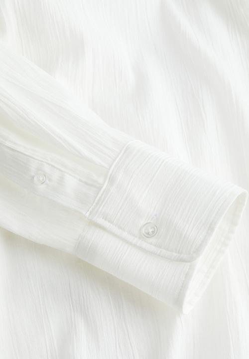 H&M - Oversized crinkled shirt - white