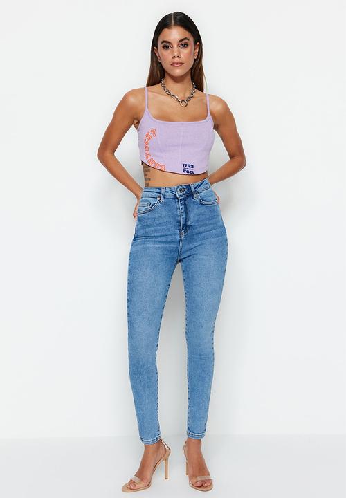 Trendyol - High rise skinny jeans - blue