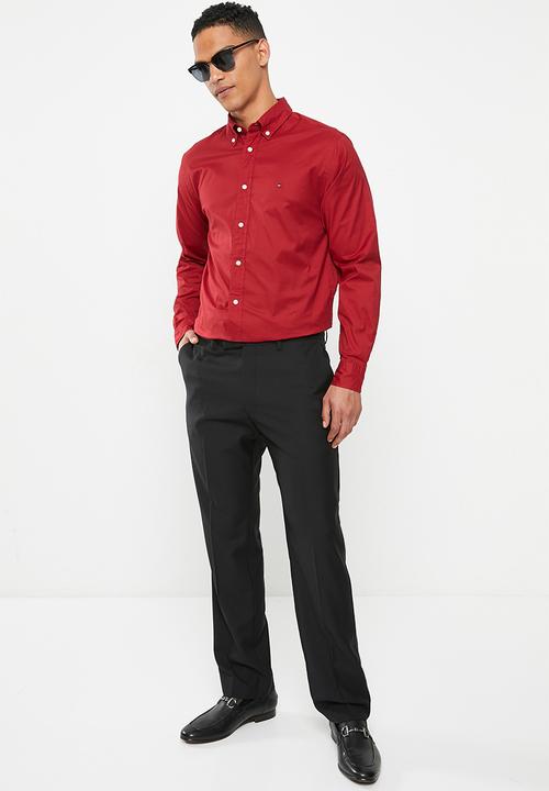 Tommy Hilfiger - Flex poplin rf shirt - red