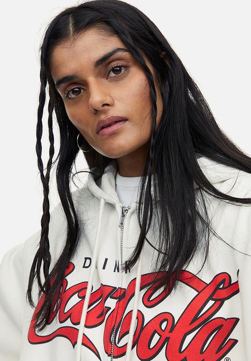 H&M - Printed zip-through hoodie - white
