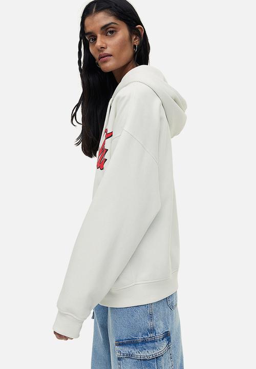 H&M - Printed zip-through hoodie - white