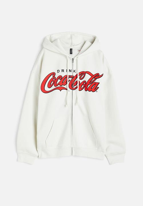 H&M - Printed zip-through hoodie - white