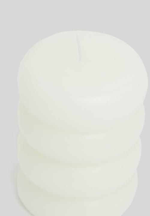 H&S - Beaded pillar candle - off white
