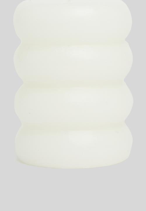 H&S - Beaded pillar candle - off white
