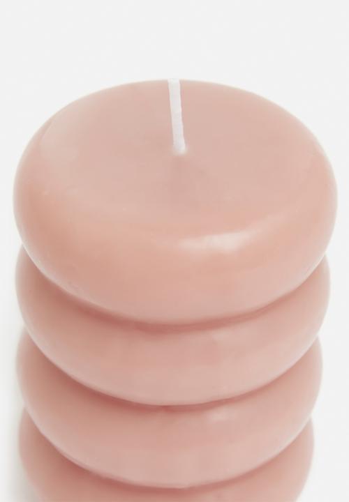 H&S - Beaded pillar candle - pink