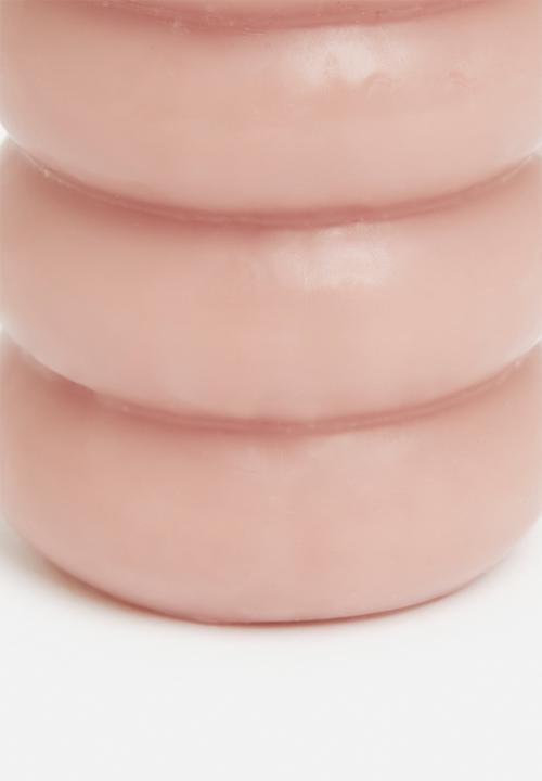 H&S - Beaded pillar candle - pink