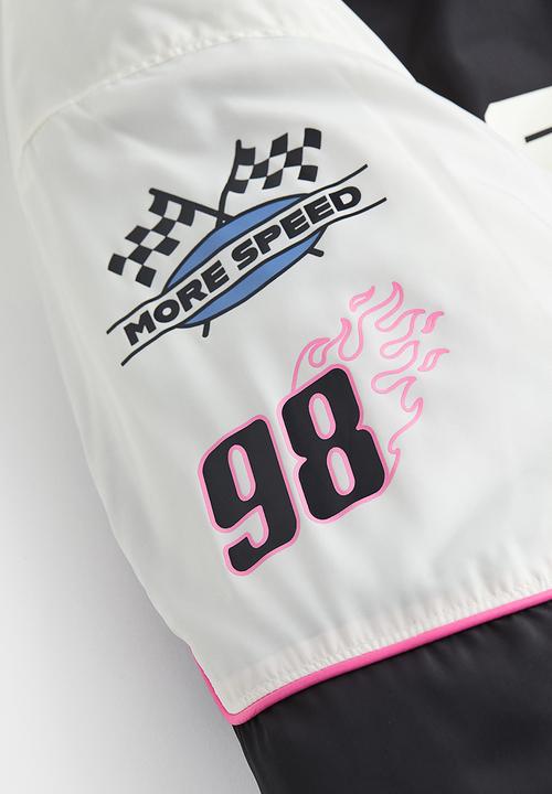H&M - Oversized bomber jacket - black racing
