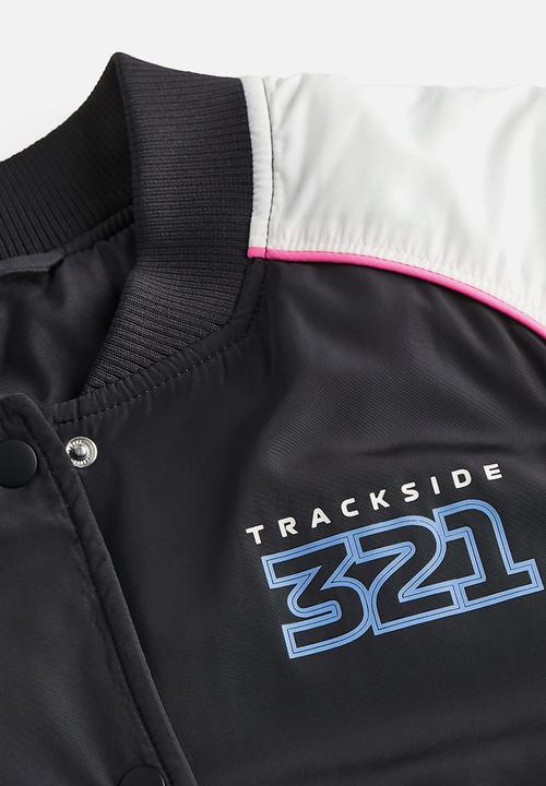 H&M - Oversized bomber jacket - black racing