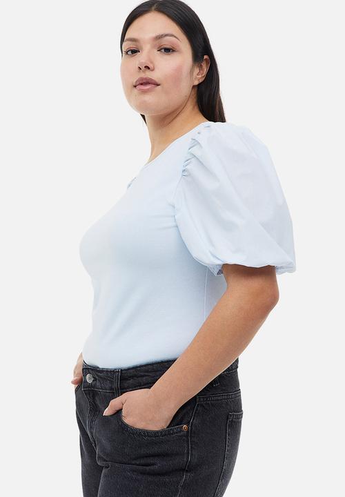 H&M - Puff-sleeved top - blue