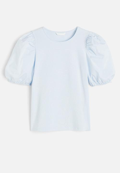 H&M - Puff-sleeved top - blue