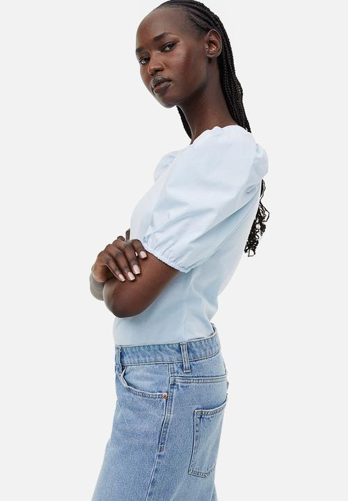 H&M - Puff-sleeved top - blue