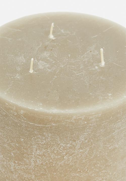 H&S - Pillar candle 14cm H - light taupe
