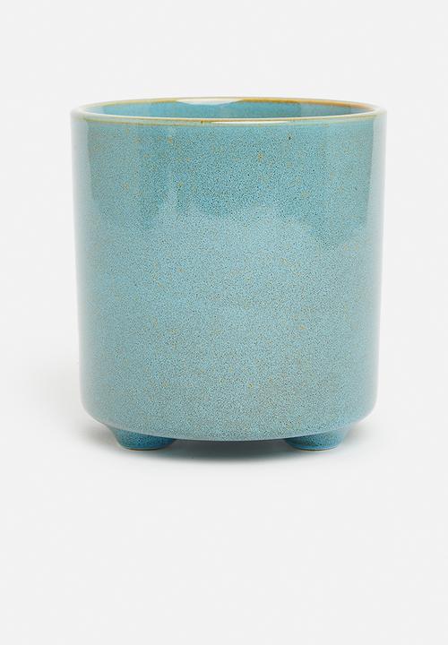 H&S - Iso porcelain flowerpot - blue 