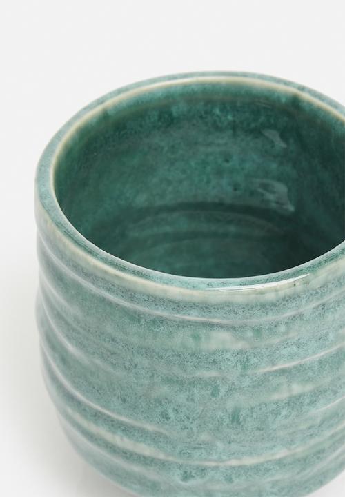 H&S - Mini porcelain flowerpot - green