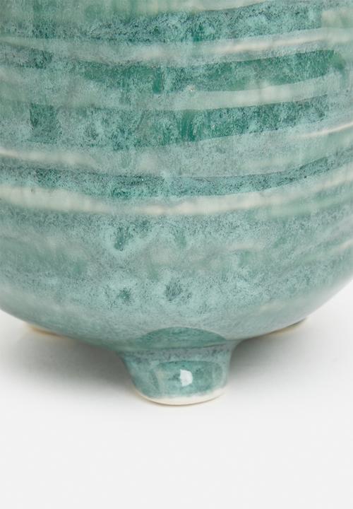 H&S - Mini porcelain flowerpot - green