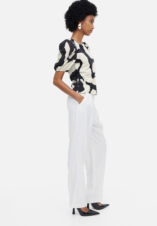 H&M - Puff-sleeved top - cream 