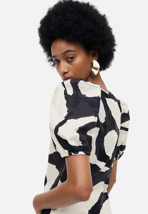 H&M - Puff-sleeved top - cream 