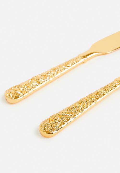 Nicolson Russell - Vintage cake server set - gold