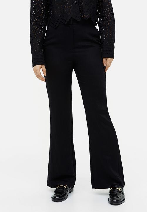 H&M - Flared viscose trousers - black