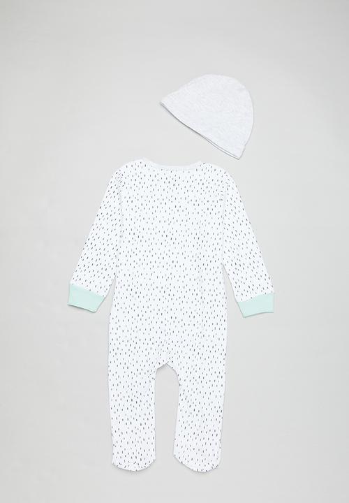 MINOTI - 2 Pack sleepsuit & hat set - white