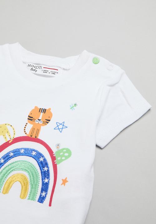 MINOTI - 2 Pack T-shirt & stripe legging set - white