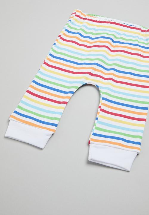 MINOTI - 2 Pack T-shirt & stripe legging set - white