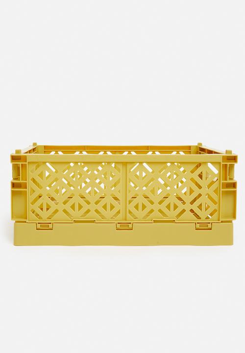 Foldable crate - yellow