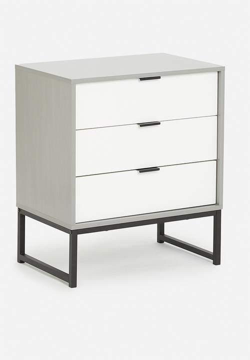 Sixth Floor - Arlo 3 drawer storage - grey