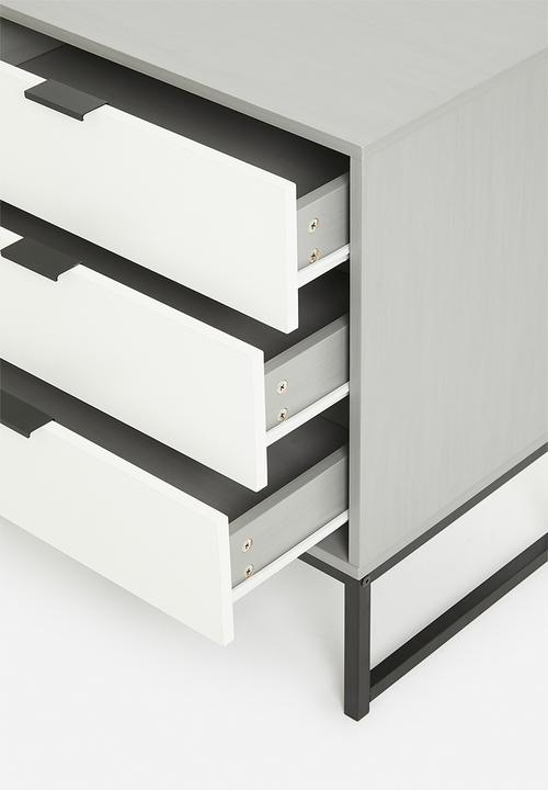 Sixth Floor - Arlo 3 drawer storage - grey