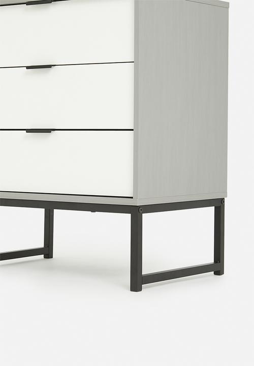 Sixth Floor - Arlo 3 drawer storage - grey
