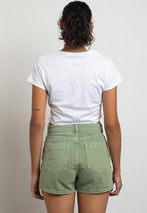 Daisy Street - Washed denim skort - pale green