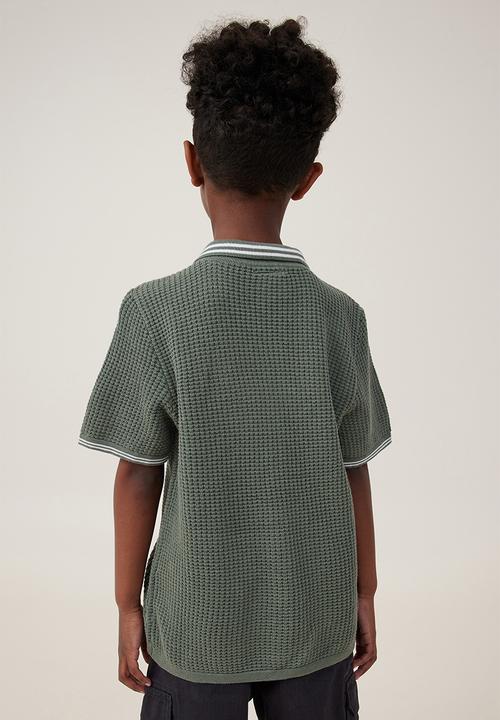 Cotton On - Knitted short sleeve shirt - swag green