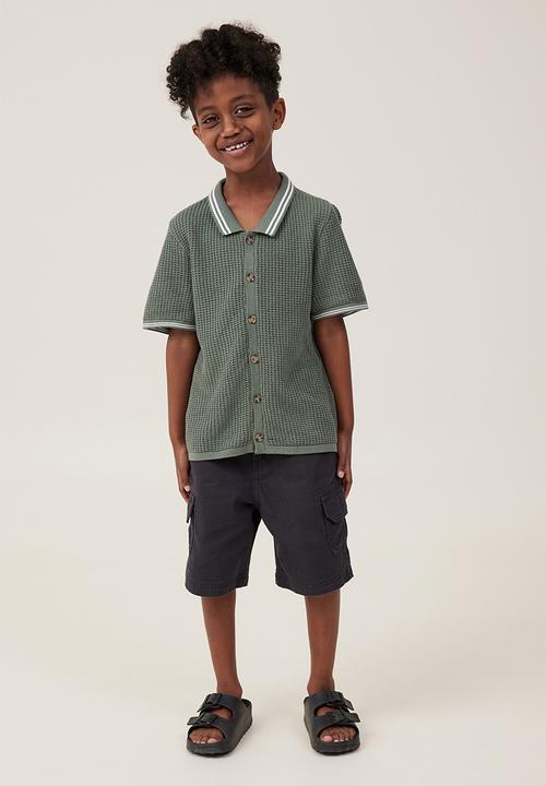 Cotton On - Knitted short sleeve shirt - swag green