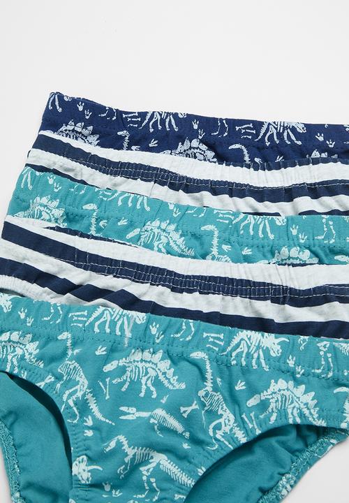 MINOTI - Boys dino stripes 5pk underpants - blue
