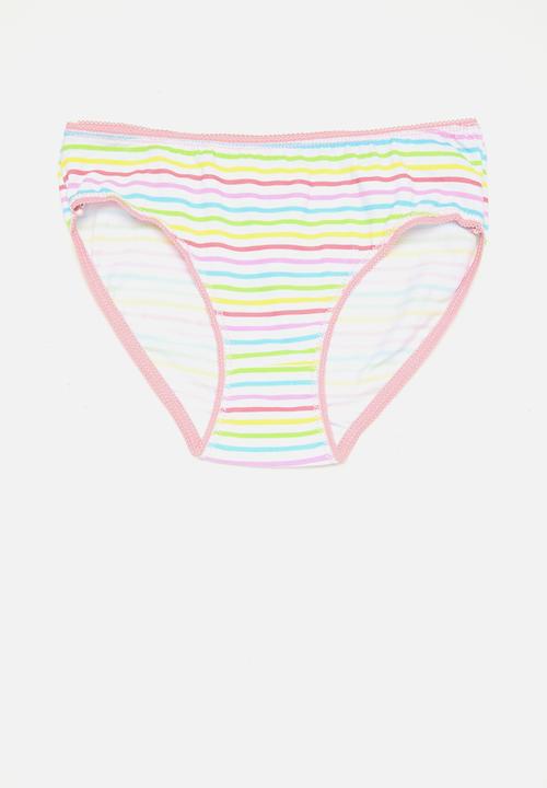 MINOTI - Girls rainbow spots 5pk knickers - multi