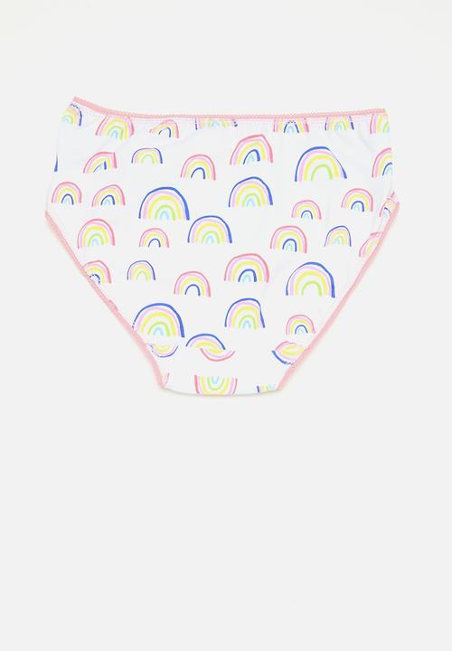MINOTI - Girls rainbow spots 5pk knickers - multi