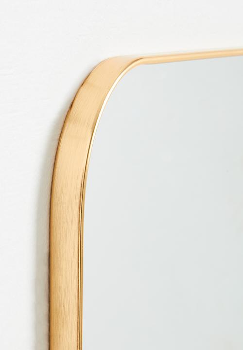 H&S - Freya Rectangular Mirror 45Cm W - Gold